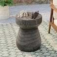 thumbnail image 7 of COSIEST 14'' Round Outdoor Side Table with Chessboard, Concrete and Faux Wooden, Garden End Table,Gray, 7 of 7