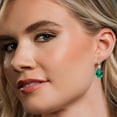 thumbnail image 4 of Gem Stone King 19.19 Cttw 925 Silver and 10K Yellow Gold Green Nano Emerald White Moissanite and White Lab Grown Diamond Earrings for Women | Gemstone Birthstone | Pear Shape 18X13MM, 4 of 6