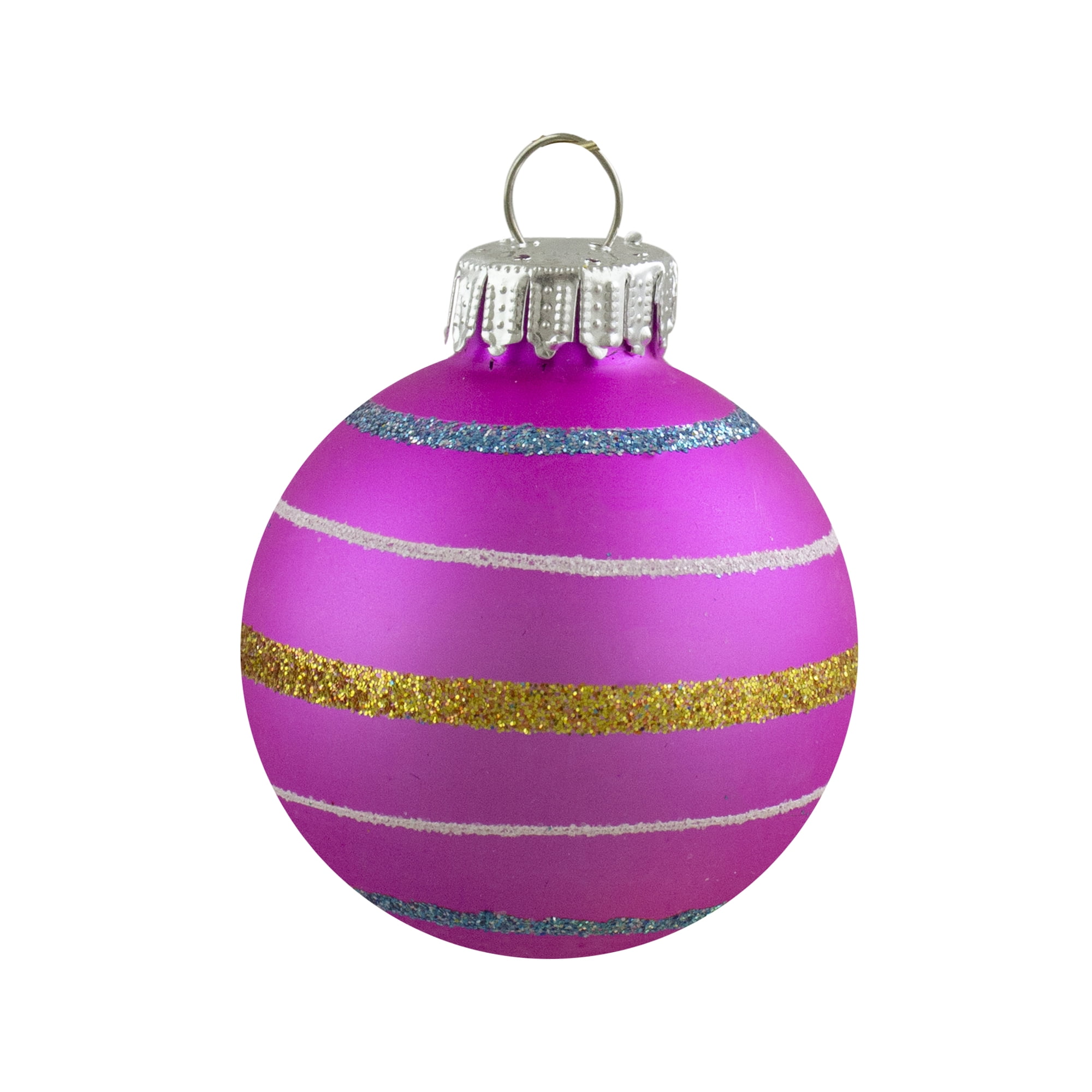 Swirl Glass Christmas Ball Ornaments - 1.5" (40mm) - Multicolor - 10ct