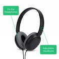 thumbnail image 3 of onn On-Ear Headphones with 3.5 mm Connector, Black, 3 of 10