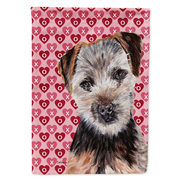 Carolines Treasures SC9711CHF Norfolk Terrier Puppy Hearts and Love Flag Canvas House Size  Large multicolor