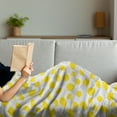 thumbnail image 3 of Abstract Soft Flannel Fleece Throw Blanket, Quirky Shapes and Dotted Rounds with Unusual Simple Stars Pattern, Cozy Plush for Indoor and Outdoor Use, 60" x 80", Mustard Pale Taupe White, by Ambesonne, 3 of 5