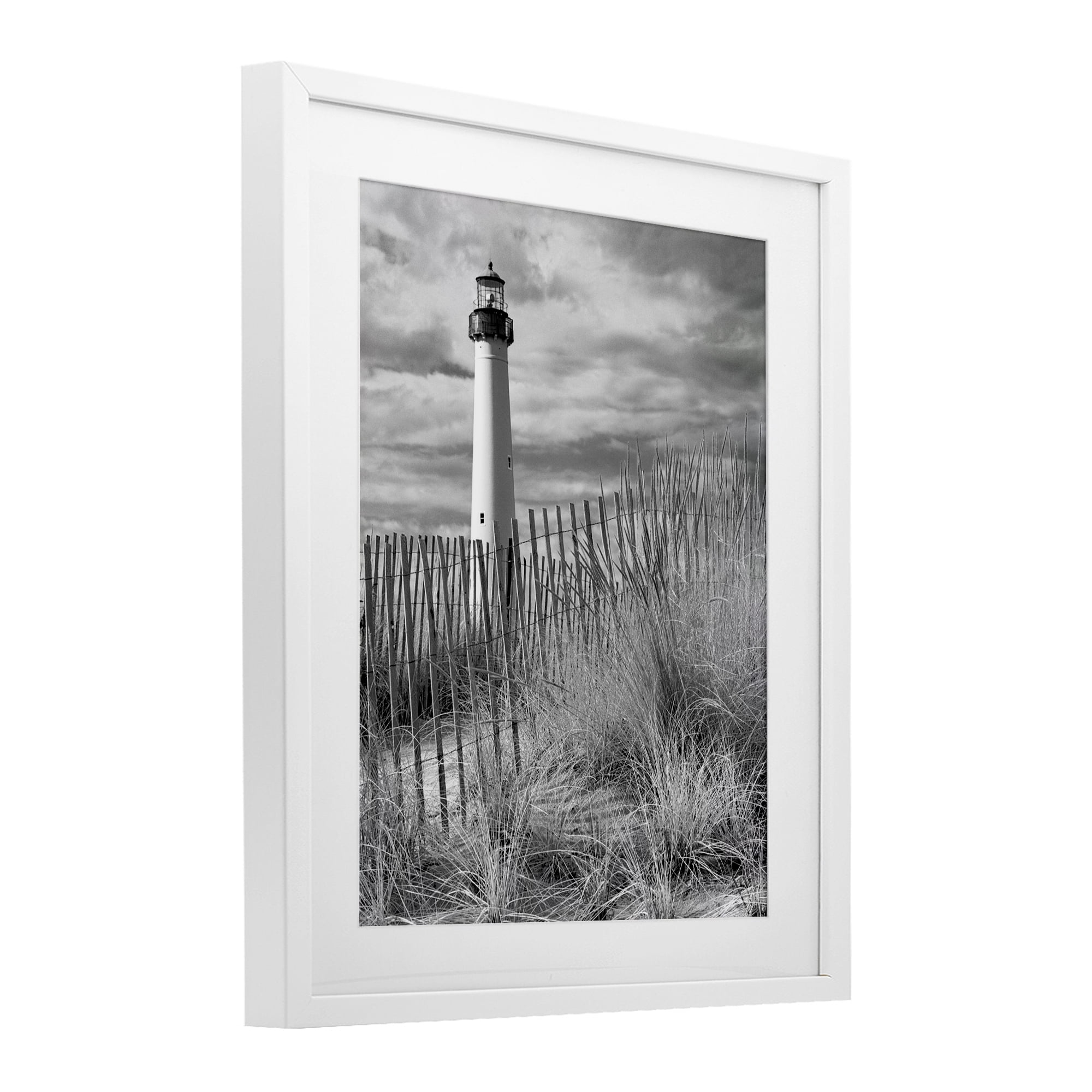 Stupell Industries Cape May Lighthouse View White Framed Print Under Glass, design by MJ Photography
