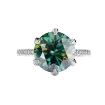 5ct Pink/Red/Green Moissanite Rings for Women D Color VVS1 Diamond Rings 925 Sterling Silver Engagement Wedding Rings for Women with Certificate