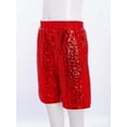 thumbnail image 3 of Hansber Girls Boys Sequin Shorts Jazz Hip Hop Dance Tumbling Bottoms Cheer Performance Dancewear Red 8, 3 of 7