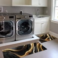 thumbnail image 2 of 2 Piece Kitchen Rugs Set, Black Gold Marble Kitchen Rugs and Mats Non Skid Washable, Ink Modern Abstract Art Absorbent Floor Mat for Sink/Hallway/Laundry, 18"x30"+18"x48", 2 of 6