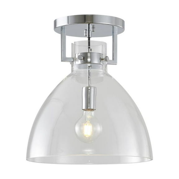 Bethel International Semi Flush Mount Chrome Iron & Glass