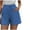 Blue, variant on YYDGH Womens Drawstring Elastic Waist Shorts Casual Summer Comfy Shorts Wide Leg Cotton Short with Pockets Pink S
