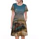thumbnail image 1 of Balery Deserted Classic Car Landscape Vestidos sueltos de manga corta para mujer, vestidos de verano 2025, vestidos casuales de corte A con vuelo., 1 of 6