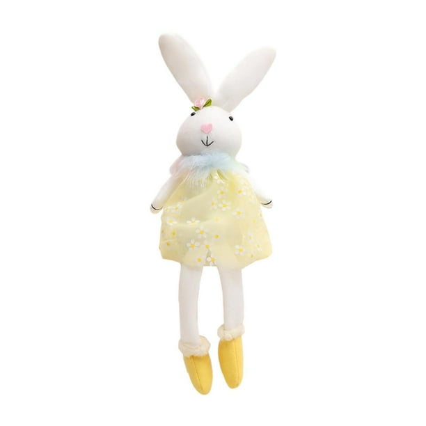 Muñeca de de Pascua, juguete de felpa de conejo, linda figura, estatua de peluche divertida coleccionable adorno de animales para la sala de Amarillo