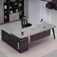 thumbnail image 2 of Keyboard Modern Office Desks Studying Executive Multifunctional Standing Office Desks Wooden Meeting Scrivania Room Furnitures My Lux Decor Round, 2 of 26