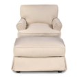 thumbnail image 2 of Pemberly Row T-Cushion Fabric Slipcovered Chair with Ottoman in Tan, 2 of 8