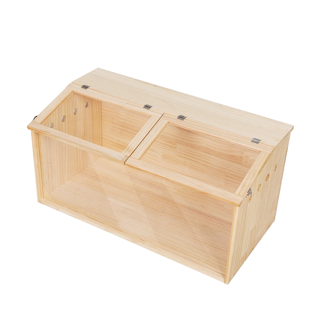 Spaco Pine & Acrylic Hamster Cage - Transparent Panels for Unobstructed View - Airy Ventilation Holes