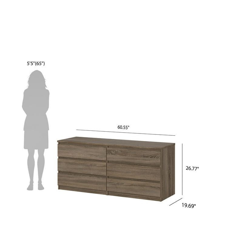 Scottsdale Modern Bedroom Furniture: 6 Drawer Double Dresser