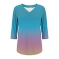thumbnail image 6 of ZHENHONG Womens V Neck T Shirts, 3/4 Length Sleeve Womens Tops V Neck Casual Tunic Tops Basic Shirts Loose Fit Blouse 3/4 Sleeve Shirts for Women, 6 of 7