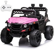 12v Kids Ride on Electric Car with Remote Control, LED Headlights & MP3 Function, 3 Speed Kids Ride on Car Suitable for 2-5 Years, 12V Kids Ride on Car Electric Car for Boys Girls Gifts, Pink, R2588