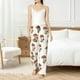 thumbnail image 4 of Balery Mushroom Pantalones de pijama para mujer, pijamas ultraligeros, pantalones de estar por casa-Medium, 4 of 6