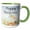 Green/White, variant on 3drose, Cute Whimsical Cats Happy Third Birthday, 15oz Two-tone Green Mug