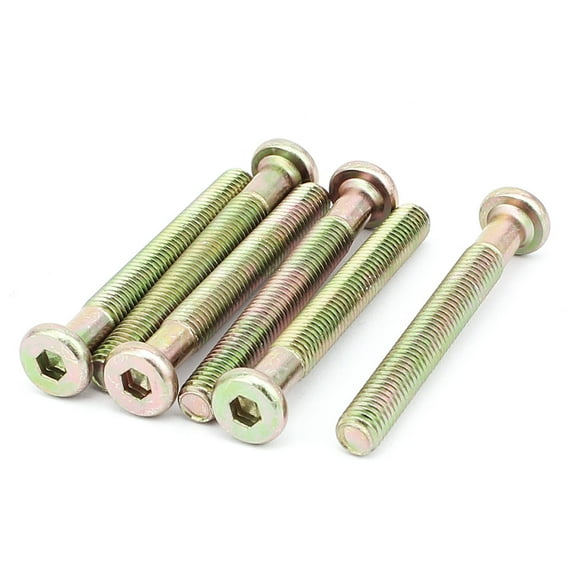 Unique Bargains M8 x 65mm Threaded Hexagon Socket Head Cap Screw Bolt Bronze Tone (6-pack)