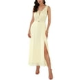 thumbnail image 3 of INSPIRE CHIC Women's Lace V Neck Sleeveless Cocktail Wedding Guest Gown Dresses 2XL Golden, 3 of 7