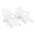 thumbnail image 2 of WestinTrends Riviera Outdoor 4-Piece HDPE Modern Adirondack Chairs Set with Folding Patio Ottomans and Cup Holder, White, 2 of 15
