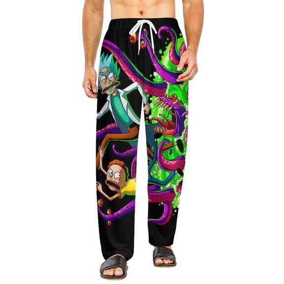 Rick And Morty Pajamas Pants 3D Printing Wide Leg PJ Pant Loungewear Casual Comfy Sleepwear Lounge Pants for Men WomenS