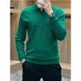 thumbnail image 3 of Sudaderas masculinas de manga larga, polos para hombre, jersey liso unicolor coreano de otoño, elegante, informal, de una pieza, camiseta emo Y2k XL, 3 of 5