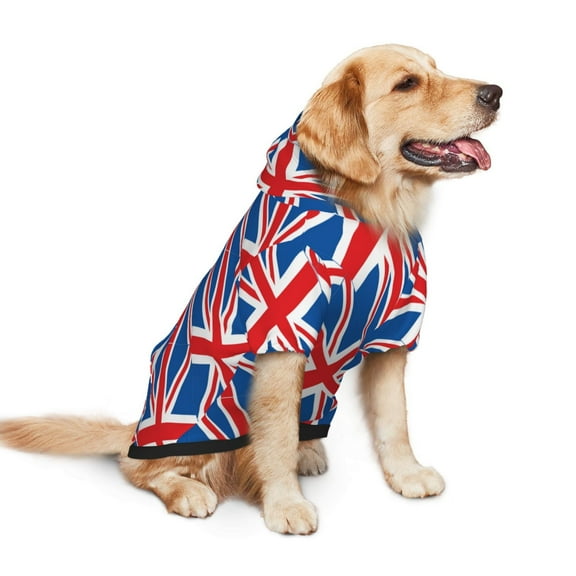British Flag Dog Hoodie Pet Coat for Medium and Large Dogs Daily Use Small