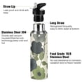 thumbnail image 3 of Yayeee 20oz Insulated Water Bottle Double Wall Stainless Steel with Flip Straw Lid, Navy Flower, 3 of 7