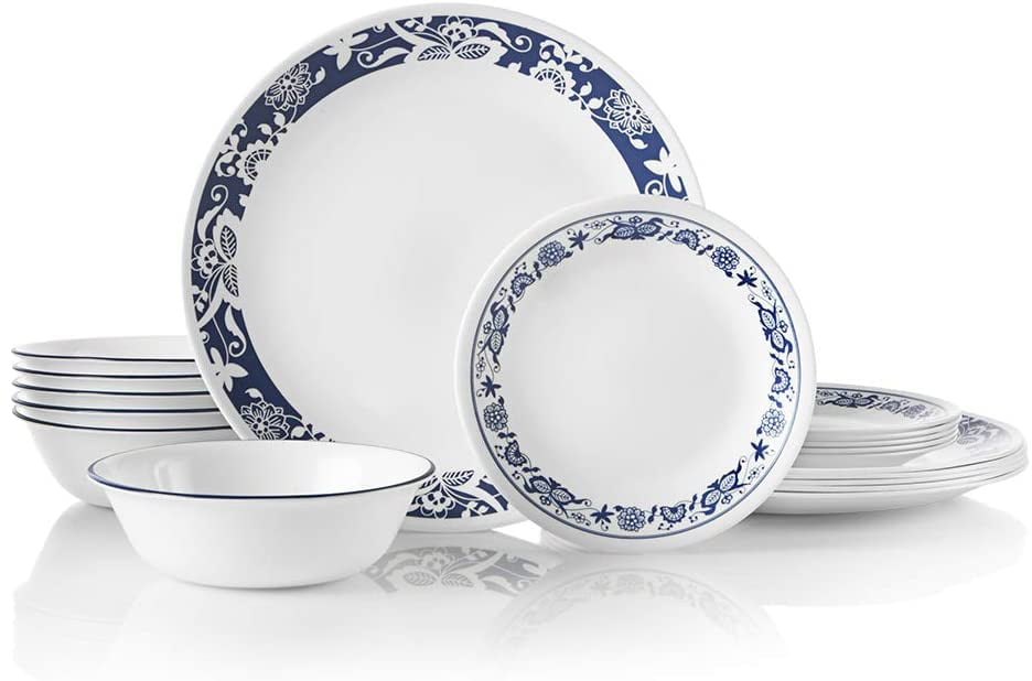 Corelle 18Piece Service for 6, Chip Resistant, True Blue Dinnerware