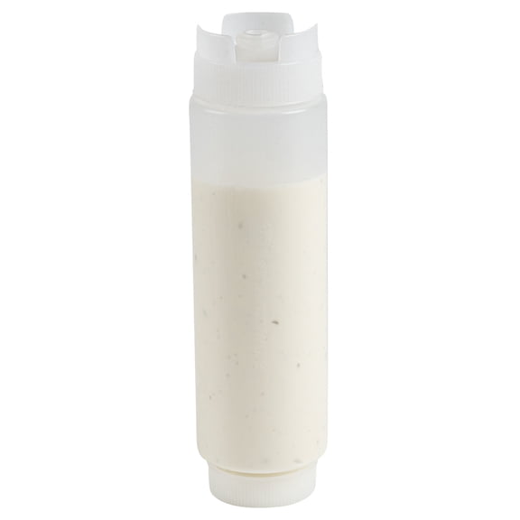 Restaurantware-First In First Out 16 Ounce Condiment Squeeze Bottle, 6 Refillable Lid FIFO Squeeze Bottle - Precision Dispensing Tip, Flexible, Clear Plastic Squeeze Bottle For Sauces