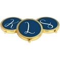 thumbnail image 4 of Koyal Wholesale Gold Compact Mirror Bridesmaid's Wedding Gift, Navy Blue, Monogram Letter L, 1-Pack, 4 of 5