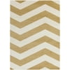 2' x 3' Contour Wave Gold and Snow White Decorative Area Throw Rug