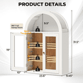 thumbnail image 5 of Flictozena Medicine Cabinet Wall Mount with Glass Door with Adjustable Shelves, Arched Wall Cabinet , Wood Cabinet for Laundry Room, Kitchen, Living Room & Toilet, White, 5 of 8