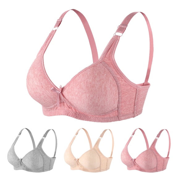 Axdhxbd Push Up Bras for Women No Underwire Bras Adjustable Strap Full Coverage Everyday Bras Comfort Breathable Bra Beige