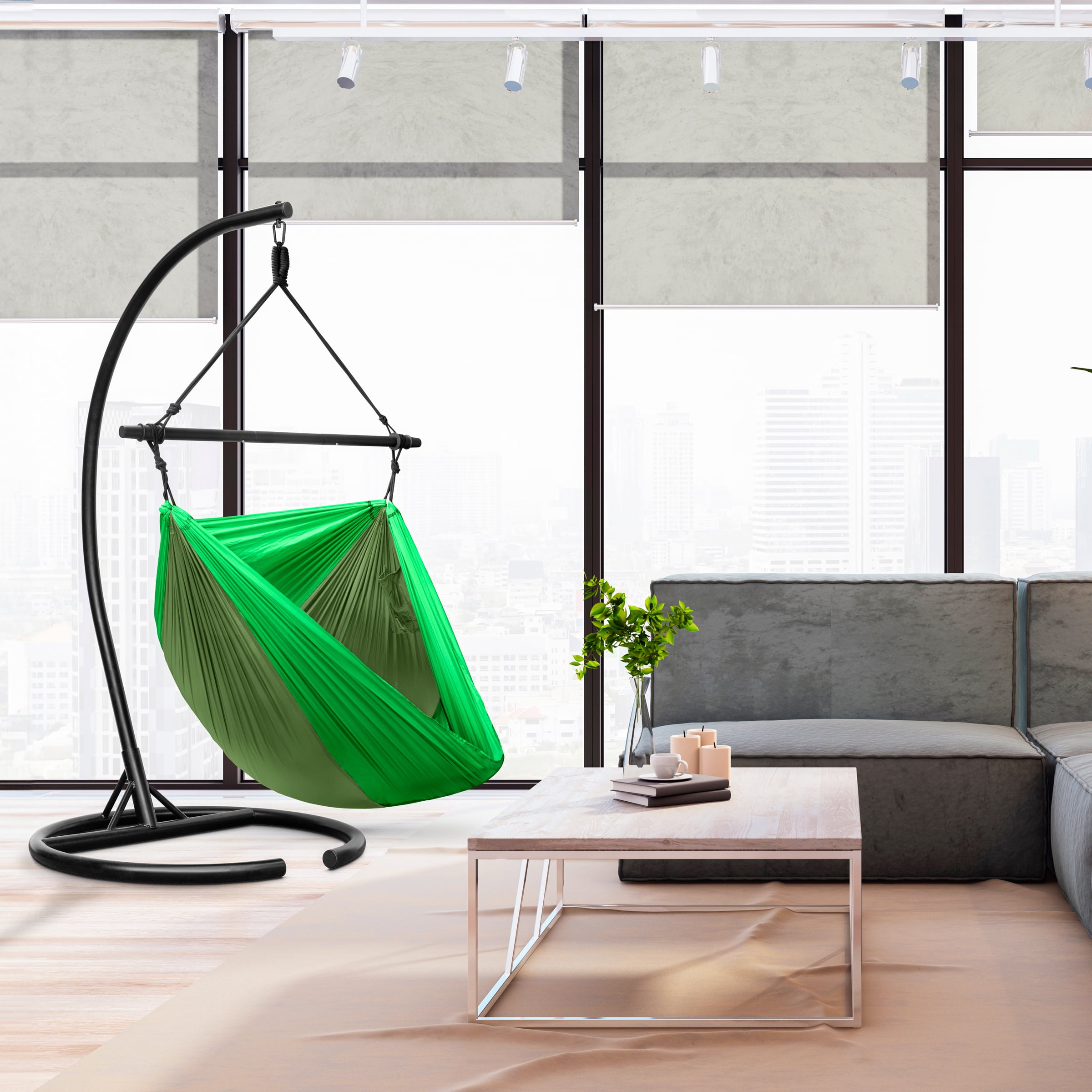 Sorbus Portable Hanging Camp Chair, Lightweight Foldable Outdoor Swing Seat, Green