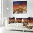 thumbnail image 2 of Designart Beautiful View of Paris Paris Eiffel Towerunder Red Sky - Cityscape Throw Pillow - 18x18, 2 of 4