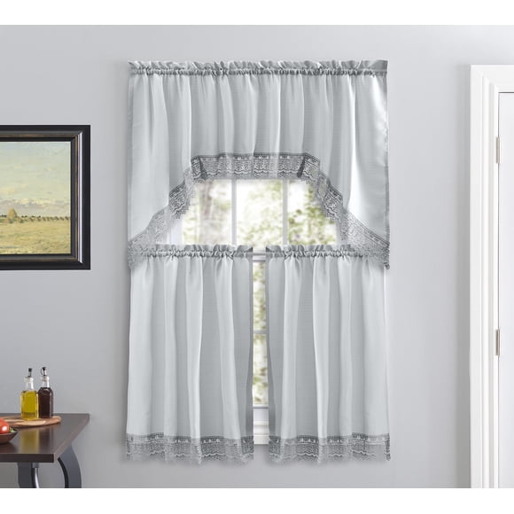 Cortinas American Linen Café para cocina y baño (gris)