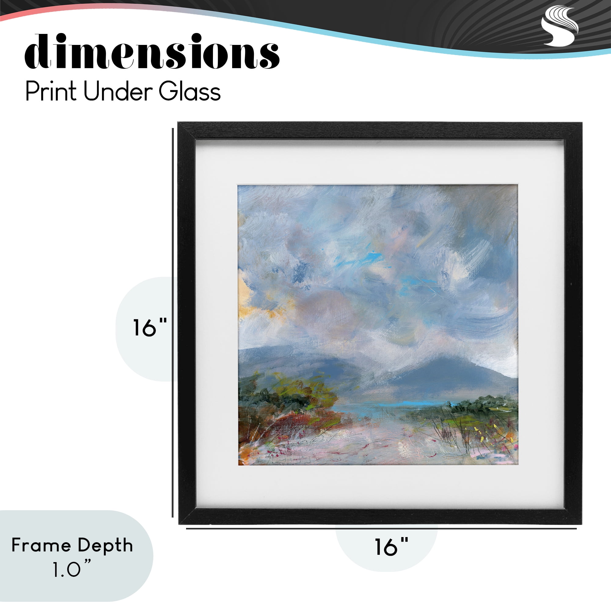 Stupell Industries Expressive Mountain Mists Black Framed Print Under Glass, design by Leslie Birch