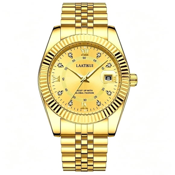 LAATIKUI Reloj de Cuarzo para Hombre Impermeable Casual de Negocios Luminoso para Regalo