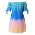 thumbnail image 5 of SMihono Robe Maxi Bohème d'Été pour Femmes Grande Taille Mode Féminine Manches Courtes Imprimé Fleurs Robe Pull Plage Robe d'Été, 5 of 5