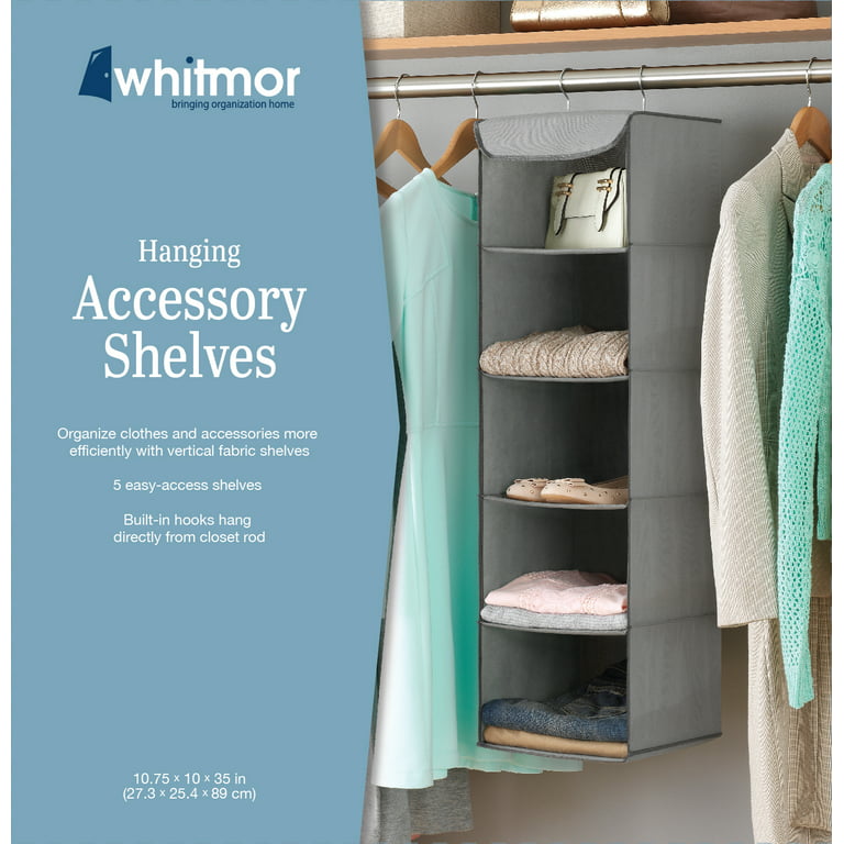 Whitmor Hanging Shoe Shelves Closet Organizer - 8 Section - Gray - PPNW