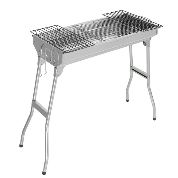 SalonMore 28-Inch BBQ Grill Charcoal Foldable Grill,Silver