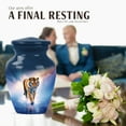 thumbnail image 4 of JAGASY Tiger Urns for Human Ashes Adult Female, Blue Small Urns for Human Ashes Keepsake, Water & Cloudy Sky Decorative Urn, Burial Urn for Brother & Sister, (3 Inch), 4 of 7
