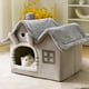 thumbnail image 1 of Linda Cama para Dormir para Gatos, Cojín Extraíble, Caseta para Cachorros, Cesta Semicerrada Cálida, Casa para Perros Y Gatos, Accesorios para Gatos P 49cmx39cmx46cm, 1 of 8
