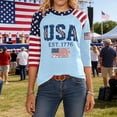thumbnail image 2 of 250 Anniversary Usa Shirt Women Patriotic Raglan Sleeve T Shirt For Fourth Of July Celebration Casual Crew Neck Three Quarter Length Tee, 2 of 4