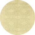 thumbnail image 1 of Ahgly Company Indoor Round Abstract Mustard Yellow Oriental Area Rugs, 4' Round, 1 of 6