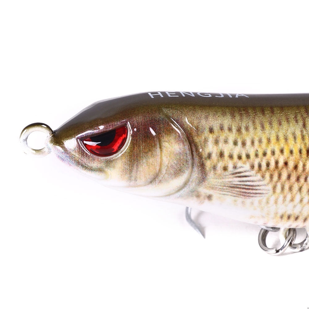 HENGJIA Fishing Lures Plopper Bass Lures with Floating Rotating Tail Barb Treble Hooks in Saltwater and Freshwater Lures for Bass Trout,4.33 inch/0.44 oz