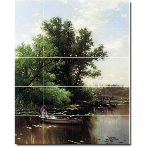 Ceramic Tile Mural-Alfred Bricher Country Painting 35. 17" w x 21.25" h using (20) 4.25 x 4.25 ceramic tiles