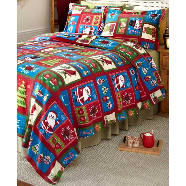 The Lakeside Collection 3Pc Cozy Holiday Fleece Blanket Set King